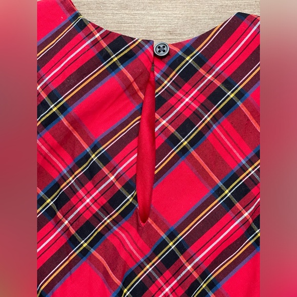 J Crew Toddler Girl Crewcuts Size 2T Tartan Plaid Ruffle Christmas Dress - Picture 8 of 14